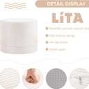 LITA Round Stuffed Pouf Ottoman, Velvet Poufs with High-Density Foam Filling and Washable Cover, Furry and Fluffy Bean Bag Foot Stools Ottoman for Living Room, Bedroom, Office, Beige