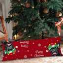 Christmas French Bulldog 20x54 Body Pillow Cover, Frenchie Gifts for Women, Funny Christmas Frenchie Dog Winter Snowflake Decorative Red Long Pillow Cases for Bed Couch (Color 12)