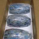 Fixture Replacement Globe Shade,Lampshade for E26 Base 1-5/8 Inch Fitter, Color Art Glass Oval Lampshade Cover for Pendant Kitchen Wall Sconce Chandelier Vanity Light (3, Agate Blue)