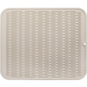 Silicone Dish Drying Mat for Multiple Usage,Easy clean,Eco-friendly,Heat-resistant Silicone Mat for Kitchen Counter or Sink,Refrigerator or Drawer Liner Tapioca 2XL 24 inches x 18 inches