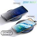 20W Fast Wireless Charger Pad,Wireless Phone Charging Station Compatible with iPhone 17 Pro/16/15/14/13/12/11/SE/X/AirPods,15W Fast Charge for Samsung Galaxy S25/S24/S23/S22/S21/Note/Buds,Pixel (Black)