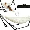 2-in-1 Hammock Chair with Stand for Adults, Portable Hammock with Collapsible Steel Frame, Adjustable Folding Design for Outdoor & Indoor Use, Patio, Camping, Travel, Supports 440 LBS