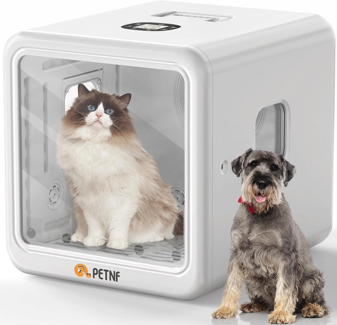 70L Automatic Pet Dryer Box - Dog Cat Blow Dryer Dog Drying Machine Kennel Dryer Grooming Quick Dog Dryer for Cats and Small Dogs Quiet Adjustable Grooming Dryer with Airflow and Temperature Control