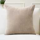 Cover Set of 1-40x40 cm (16"x16") Sand - Decorative Cushion Covers Smooth Fabric, Washable Solid Color Small Square Pillow Cover for Bed, Sofa, Chair
 4 Pack 12x20