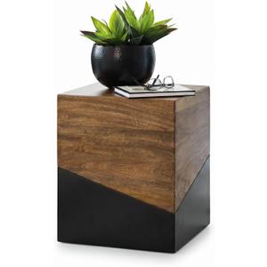 Signature Design by Ashley Accent End Table, Trailbend, Brown/Gunmetal, 15" W x 15" D x 18.5" H