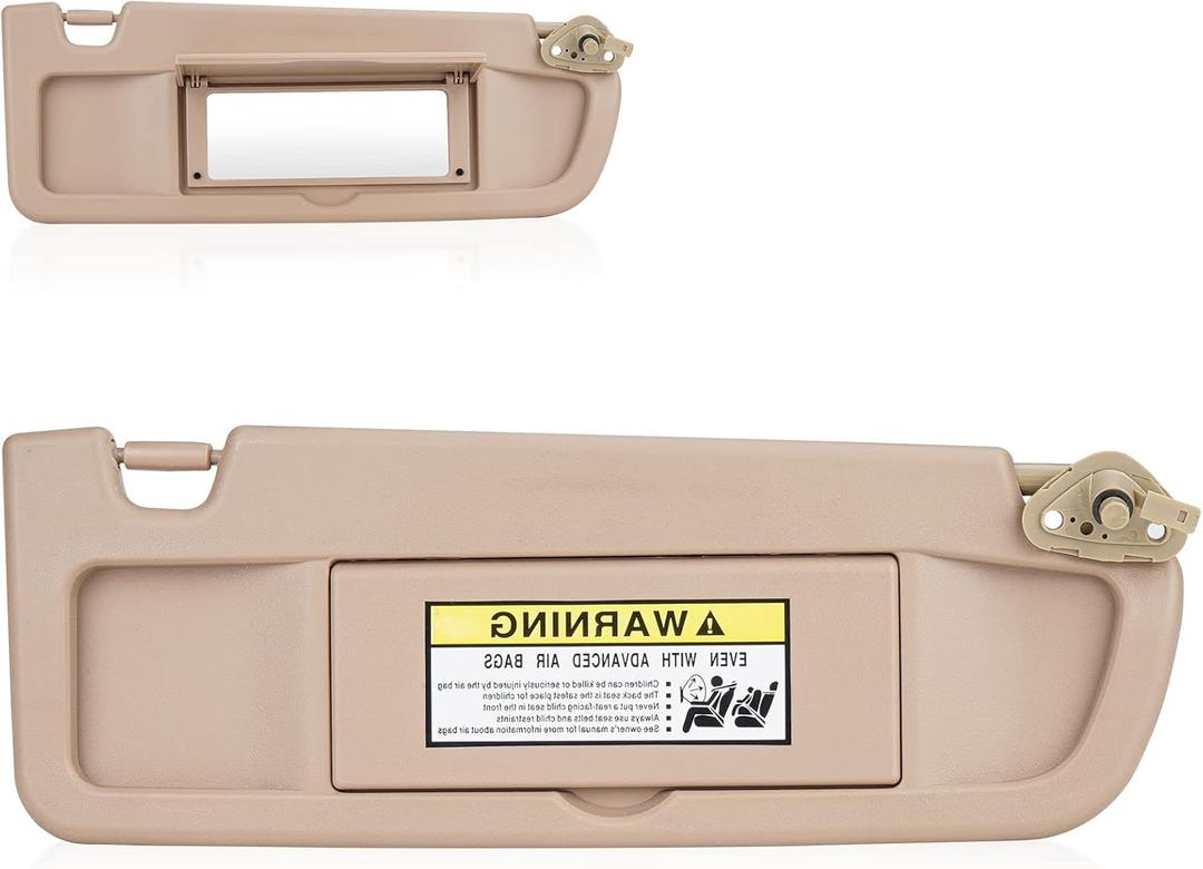 Right Passenger Side Sun Visor Without Light for 2006 2007 2008 2009 2010 2011 Honda Civic EX LX Sedan SI Coupe Beige Visor Assembly, Replacement 83230-SNA-A01ZA