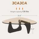 Coffee Table for Living Room Mid Century Modern Center Small Table with Glass Top and Wood, 36 Inch, Black Brown, Enhanced 36 Inch