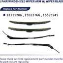 Windshield Wiper Arm & Blade Set Fits for 1985-1991 Chevy GMC C/K Pickup C1500 K1500 Suburban for 1987-1991 Blazer Jimmy Replaces# 22111206 15522766 15593245