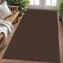 KOZYFLY Washable Area Rug 4x6 ft Non Slip Rubber Backed Living Room Rugs Braided Woven Cotton Kitchen Rugs Indoor Entryway Rug Floor Carpet for Dining Living Room Bedroom, Reddish Brown/Coffee