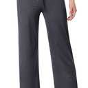 VALANDY Creamlush Drawstring Wide Leg Pants for Women Lounge Yoga Pants (Black)