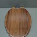 Elongated Toilet Seat Molded Wood Toilet Seat with Zinc Alloy Hinges, Easy to Install also Easy to Clean, Anti-pinch Wooden Toilet Seat by Angol Shiold (Elongated, Natural)