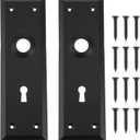 Create idea 2 Pack Matte Black Door Escutcheon Mortise Door Knob Cover Plate 180 * 58mm for Key Mortise Locksets