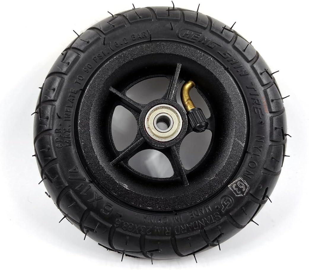 150MM Scooter Inflation Wheel With Aluminum Alloy Hub 6" Pneumatic Tyre With Inner Tube Electric Scooter 6 Inch Pneumatic Tire (black)