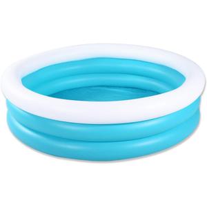 Inflatable Kiddie Pool, 60"x16" Thick Guardrail Swimming Pool for Kids, Blue & White Blow Up Pool for Kids Indoor Party Games, Wading Pool for Outdoor Backyard