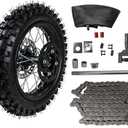 12" Rear Wheel 80/100-12 Tire Assembly For Dirt Pit Bike 125cc 140cc 150cc Apollo SSR XR CRF TaoTao Includes Brake Rotor and 428 Sprocket (12 with Components)