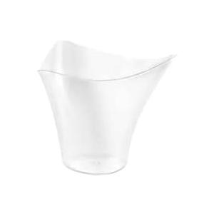EcoQuality Mini Clear Triangle Plastic Cup And Spoons Small Disposable Tasting Cup for Appetizers Desserts Samples Catering and Party Events (48)