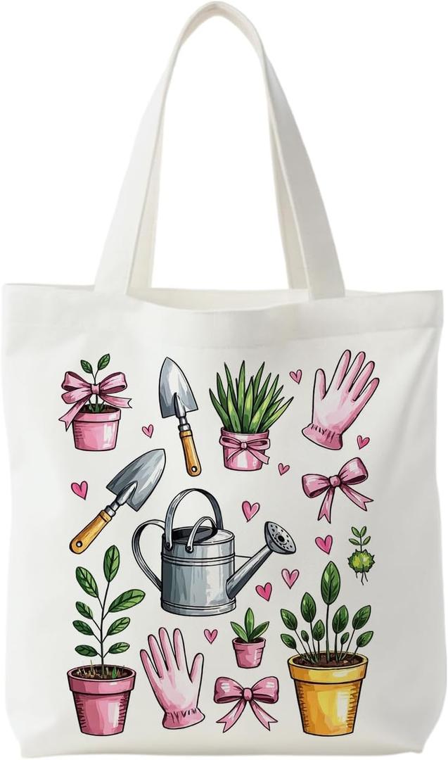 NATSUNO Canvas Tote Bag,Science Graduation Gifts,Tote Bags for Women,Reusable Grocery Bags (Funny-plant)