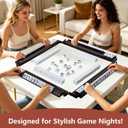 Mahjong Racks Set of 4, Tortoise Shell Acrylic Mahjong Tile Racks with Pushers, Stylish Game Night Table Decor, Gift for Women & American Mahjong Players