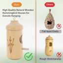 Hummingbird House - Natural Wooden Hummingbird Houses for Outside Hanging, Gardening Gifts for Women, Bird Lovers 3 Packs