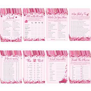Happy Galentine's Day Game Cards 8 Games for 10 Guests Galentine Activities The Girl's Night Party Ideas Bachelorette Party Favors Best Friend Valentines Gifts for Women Besties Adults 40 Pcs