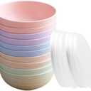 10 Pack Unbreakable Wheat Straw Bowls with Lid, 26 OZ Cereal Bowls for Kitchen, Dishwasher Safe Soup and Salad Bowls, Reusable microwave bowl for Ice Cream,Snack and Fruits