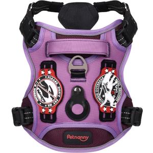 Petnanny Tactical Dog Harness No Pull Service Dog Vest M Purple