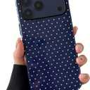 ZTOFERA Magnetic Case for iPhone 17 Pro Max, Compatible with Magsafe, Polka Dot Aesthetic Phone Case Cute for Girl Women, Hard PC+Soft TPU Protective Phone Cover for iPhone 17 Pro Max-Navy Blue