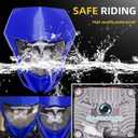 AnXin Dirt Bike Headlight,Motorcycle LED Head Light Universal for YZ125 YZ250 TTR230 YZ250F YZ450F DRZ400 WR250F WR450F Most Dirt Pit Bike Supermoto Enduro Motocross Blue