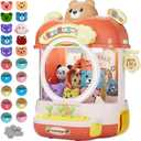 Claw Machine for Kids, Cute Vending Machine for Age 5+, Bear Fun Toy with Prizes Plush and Capsule Inside for Girls, Birthday Party Gifts Provides Hours of Fun for Kids, Small
