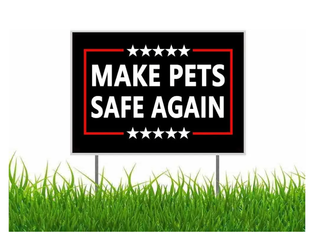 Trump Make Pets Safe Again Funny Save Our Pets Vote 2024 Goose Ohio Cats and Dogs President Yard Sign Outdoor Lawn Garden Sign with Metal Stake (5 Pack)