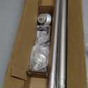 SIMEWIN Heavy Duty Curtain Rods for Windows 28 to 48 Inches, 1 Inch Silver Curtain Rods for Bedroom, Living Room, Patio, Kitchen, Adjustable Curtain Rods with Classic Finials, Silver Finishing