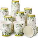 Panelee 64 Pcs Wedding Disposable Cups Bulk Eucalyptus Sage Green Coffee Cups for Wedding Bridal Shower Baby Shower, Birthday & Holidays