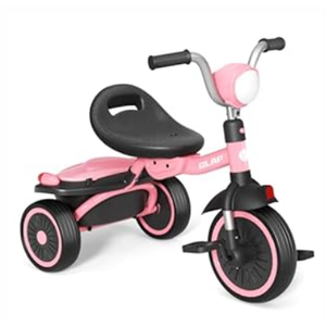 Glaf Toddler Bike for 2-5 Year Olds Tricycle for Toddler 1-3 Kids Tricycle Baby Bike with Adjustable Seat and Storage Basket Kids Trike Toys & Birthday Gifts for 1+ Years Old Boys Girl (Pink)