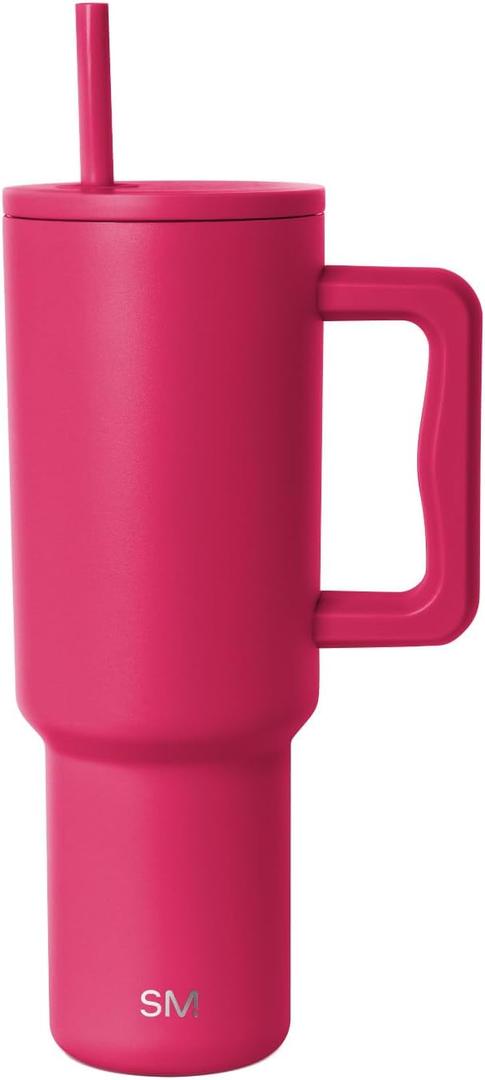 Simple Modern 40 oz Trek Tumbler with Handle and Straw Lid | Cup Holder Friendly Insulated Stainless Steel Travel Mug | Berry Twist | with Handle, and Straw Lid, Cup Holder Friendly, Insulated, Travel Mug