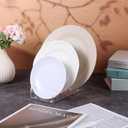 4 Pcs 3 Tier Plate Dinnerware Display Stand Acrylic Clear Plate Stand China Platters Holder Setting Racks for Display Pictures or Plate, Kitchenware, Home Office Supplies Festival Party Decoration