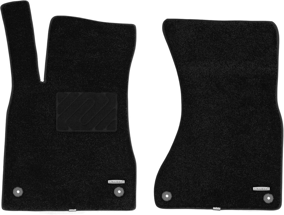 WENNEBIRD Superior Carpet Front Row Floor Mats for 2012-2018 Audi A6 (C7), 0.5-Inch Ultra-Thick, Noise-Reducing, All-Weather Waterproof Anti-Slip  2-Pc Set