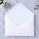 PONATIA 50 PCS/Pack A7 Envelopes, 5.25 x 7.25'' White Envelope, Perfect for 5 x 7 Wedding Invitation Cards, Christmas Gift Cards Envelopes, Acrylic Invitations, Photos