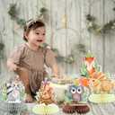 2 x 9 Pack Woodland Animals Honeycomb Centerpieces Table Decorations Woodland Baby Shower Decorations for Girl Boy Forest Theme Baby Shower Birthday Party Decorations Supplies