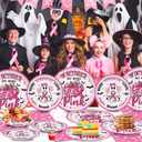 150pcs Breast Cancer Awareness Party Supplies Pink Ribbon Plates Napkins Disposable Dessert Plates Halloween Party Decorations Tableware Set for Breast Cancer Awareness Survivor Events Decor 50 Guests