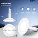 Amico 5/6 inch 5CCT LED Recessed Lighting 6 Pack, 12W=100W, 950LM Adjustable Can Lights, 2700K/3000K/4000K/5000K/6000K Selectable, Dimmable, IC & Damp Rated, Retrofit Installation - ETL & FCC