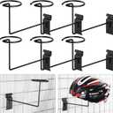 Kigley Metal Gridwall Hooks, 3.2 inch Hat Helmet Rack, Retail Display Shelves Organizer, Wall Fixtures, Accessories for Home Retail Shop(Black,6 Pcs)