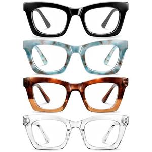CCVOO Stylish Reading Glasses for Women, Eyeglasses, Blue Light Readers for Women, Computer Eye Glasses, Cheaters 3 PCS +2.25
