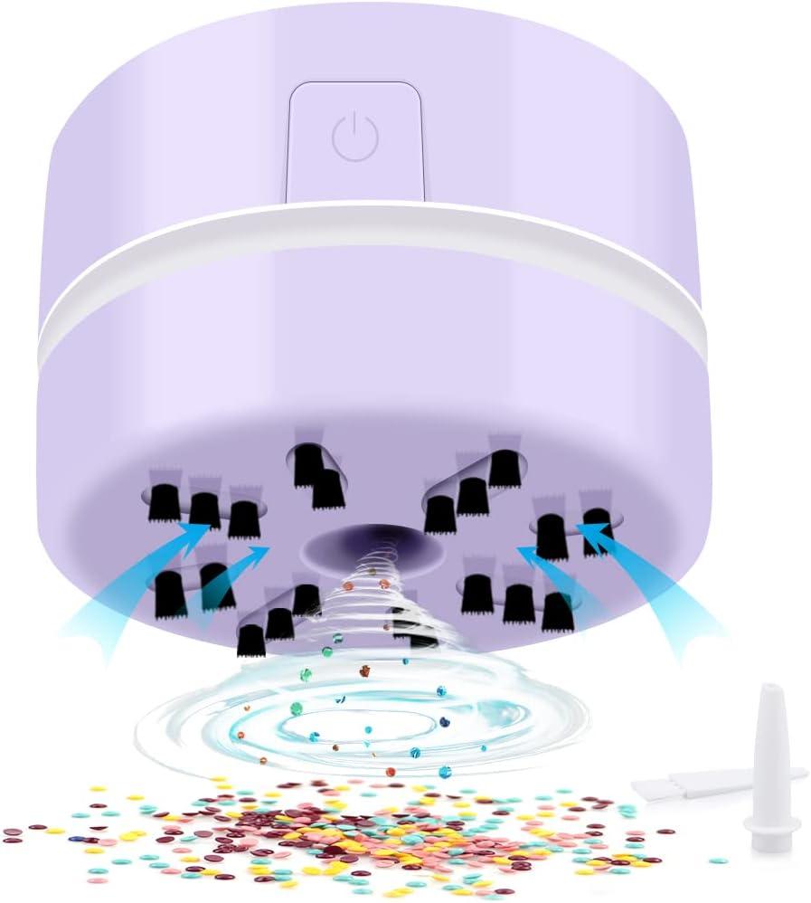 BLOCE Diamond Tools, Diamond Accessories for Diamonds, Desk Vacuum Cleaner Mini, Hand-Held Vacuum Cleaner for Painting Lover (Purple)