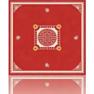 Mahjong Tablecloth, Traditional Chinese Style 80x80cm (31.5x31.5in) Scratch-Resistant Table Cover with Edge-Locking Craftsmanship & Longevity Pattern for Mahjong Gaming & Home DecorRED