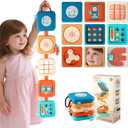 Busy Board for 1 Year Old, Montessori Toys for 1 Year Old, 8-in-1 Develop Fine Motor Skills Travel Toys, Busy Board Birthday Gift for Boy Girl Toddler