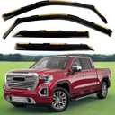 PSLER Side Window Vent Visor Window Deflectors for Chevy Silverado/GMC Sierra Crew Cab 1500 2019 2020 2021 2022 2023 2024 2025 Rain Guard Car Tape-on Window Visor Accessories,4PCS