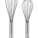 NileHome Stainless Steel Whisk Set 8" 10" 12" Kitchen Whisk Balloon Whisk Kitchen Wisk Wire Whisks for Cooking, Whisking, Blending, Beating, Stirring-2 Pack…