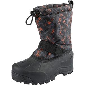 Northside Kids Frosty XT Snow Boot Waterproof Insulated - Seam Sealed Warm Liner Reflective Pull Traction Sole - Lightweight Stylish Winter Footwear, Dark Gray/Red, 1
