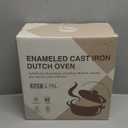 Enameled Cast Iron Dutch Oven - Umite Chef 5QT Pot with Lid & Cotton Potholders - Heavy-Duty Cookware for Bread Baking, Braising, Stews, Roasting (Cream White)