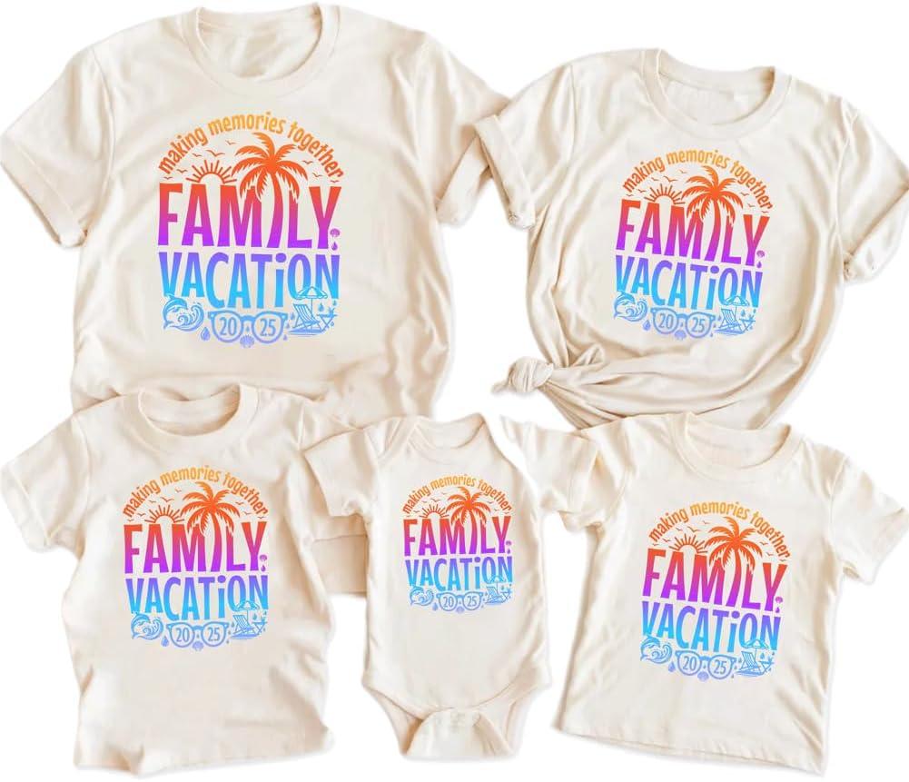 pleastee Family Vacation Shirts Dad Mom Kids Matching Outfits Magical Tshirts for Cruise Trip Clothes Summer Travel Tops (6-7 Years, Apricot)